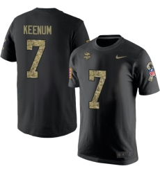 Nike Minnesota Vikings #7 Case Keenum Black Camo Salute to Service T-Shirt