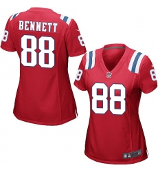 Women's Nike New England Patriots #88 Martellus Bennett Game Red Alternate NFL Jersey