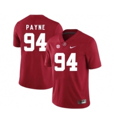 Alabama Crimson Tide 94 Da'Ron Payne Red College Football Jersey