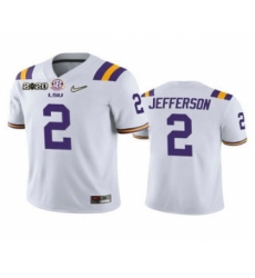 Youth LSU Tigers #2 Justin Jefferson White 2020 National Championship Game Jersey