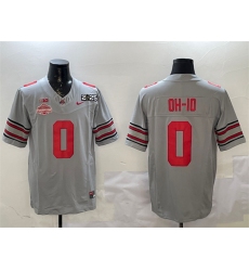 Men's Ohio State Buckeyes #0 OH-IO Grey 2025 CFP Final With National Champions F.U.S.E. Vapor Limited Stitched Football Jersey