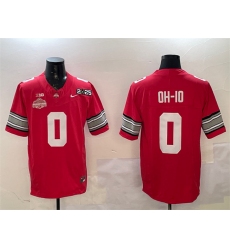 Men's Ohio State Buckeyes #0 OH-IO Red 2025 CFP Final With National Champions F.U.S.E. Vapor Limited Stitched Football Jersey