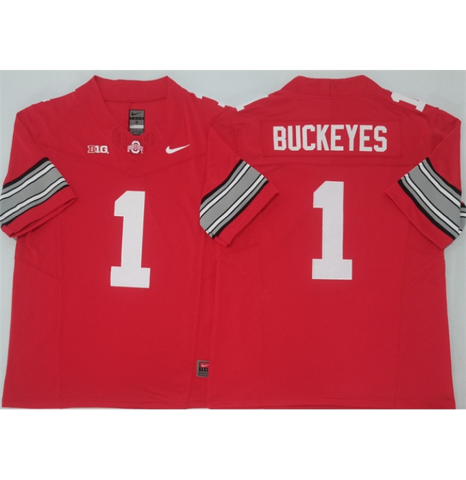 Men's Ohio State Buckeyes #1 Buckeyes Red 2025 F.U.S.E. Limited Stitched Jersey