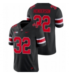 Men's Ohio State Buckeyes #32 TreVeyon Henderson C.J. Stroud Scarlet Game Black Jersey