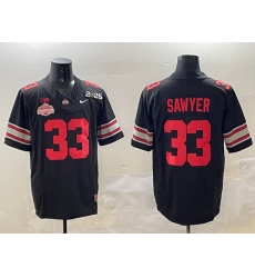 Men's Ohio State Buckeyes #33 Jack Sawyer Black 2025 CFP Final With National Champions F.U.S.E. Vapor Limited Stitched Football Jersey