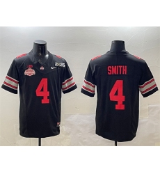 Men's Ohio State Buckeyes #4 Jeremiah Smith Black 2025 CFP Final With National Champions F.U.S.E. Vapor Limited Stitched Football Jersey