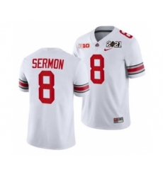 Men's Ohio State Buckeyes Trey Sermon Sugar Bowl Jersey White Playoff Away