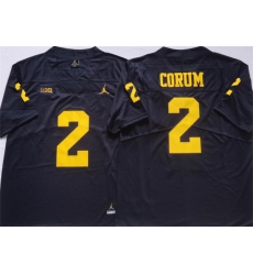 Men's Michigan Wolverines #2 CORUM Blue Stitched Jersey