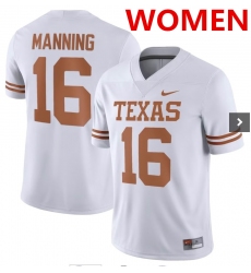 Women's Texas Longhorns #16 Arch Manning White Stitched Jersey