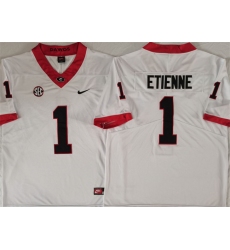 Men's Georgia Bulldogs #1 Trevor Etienne White Stitched Jersey