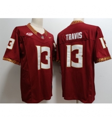 Men's Florida State Seminoles #13 Jordan Travis Red 2023 F U S E Stitched Limited NCAA Jersey