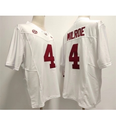 Men's Alabama Crimson Tide #4 Jalen Milroe White 2023 F.U.S.E. Stitched Football Jersey