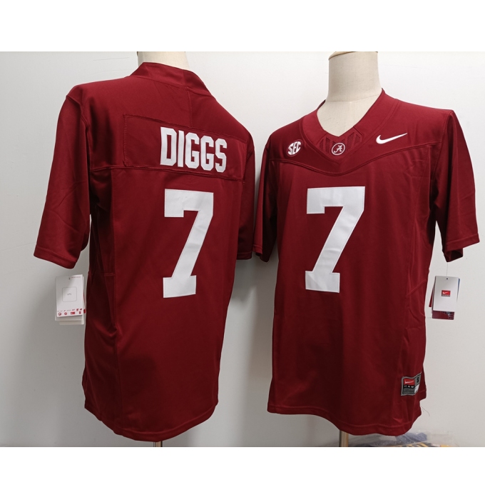 Men's Alabama Crimson Tide #7 Trevon Diggs Red FUSE College Stitched Jersey