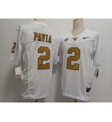 Men's Vanderbilt Commodores #2 Diego Pavia White Gold FUSE College Football Jersey