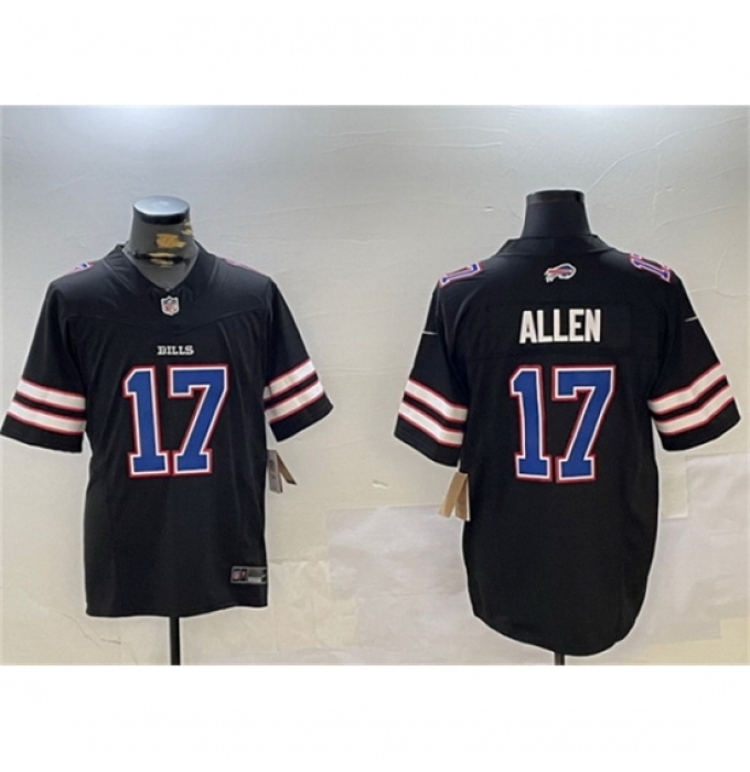 Men's Buffalo Bills #17 Josh Allen Black 2023 F U S E Stitched Football Jersey