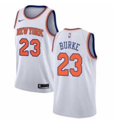 Youth Nike New York Knicks #23 Trey Burke Authentic White NBA Jersey - Association Edition