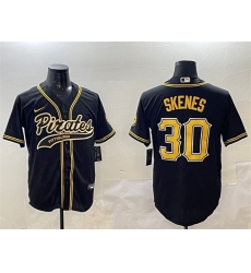 Men's Pittsburgh Pirates #30 Paul Skenes Black Cool Base Stitched Baseball Jersey