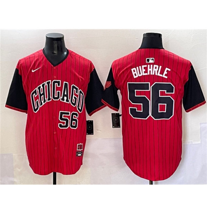 Men's Chicago White Sox #56 Mark Buehrle Red Black 2025 City Connect Limited Stitched Baseball Jersey