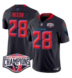 Men's Houston Texans #28 Joe Mixon Navy 2nd Alternate F.U.S.E. 2024 AFC South Division Champions Vapor Limited Stitched Football Jersey