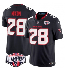 Men's Houston Texans #28 Joe Mixon Navy F.U.S.E. 2024 AFC South Division Champions Vapor Limited Stitched Football Jersey