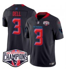 Men's Houston Texans #3 Tank Dell Navy 2nd Alternate F.U.S.E. 2024 AFC South Division Champions Vapor Limited Stitched Football Jersey