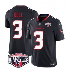 Men's Houston Texans #3 Tank Dell Navy F.U.S.E. 2024 AFC South Division Champions Vapor Limited Stitched Football Jersey