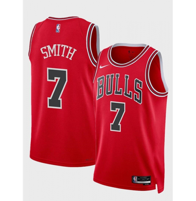 Men's Chicago Bulls #7 Jalen Smith Red 2024 Icon Edition Stitched Basketball Jersey