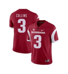 Arkansas Razorbacks 3 Alex Collins Red College Football Jersey