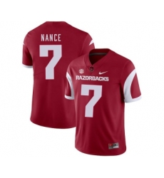 Arkansas Razorbacks 7 Jonathan Nance Red College Football Jersey