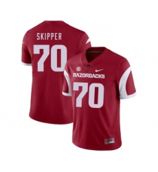 Arkansas Razorbacks 70 Dan Skipper Red College Football Jersey