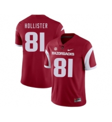 Arkansas Razorbacks 81 Cody Hollister Red College Football Jersey