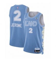 Men's Cleveland Cavaliers #2 Ty Jerome Light Blue 2024-25 City Edition Stitched Jersey