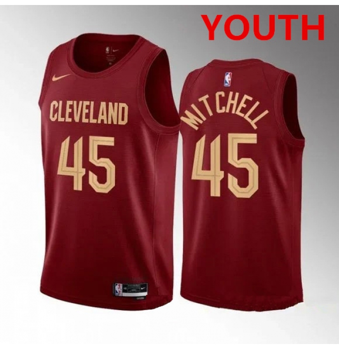 Youth Cleveland Cavaliers #45 Donovan Mitchell Red Stitched Jersey