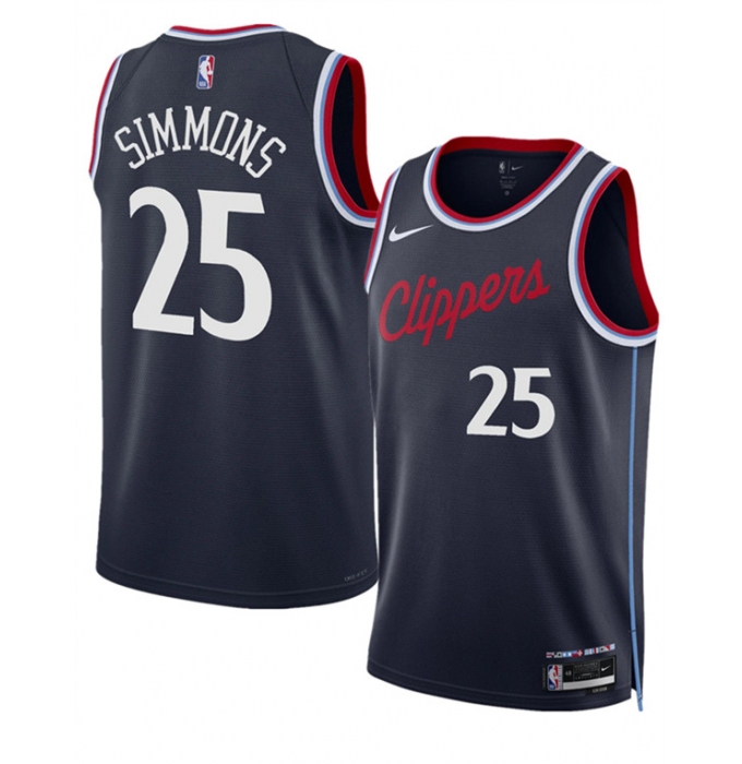 Men's Los Angeles Clippers #25 Ben Simmons Navy 2024-25 Icon Edition Stitched Jersey