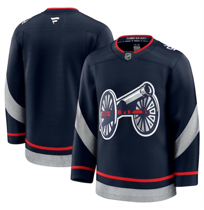 Men's Columbus Blue Jackets Blank Navy 2024-25 Stitched Hockey Jersey