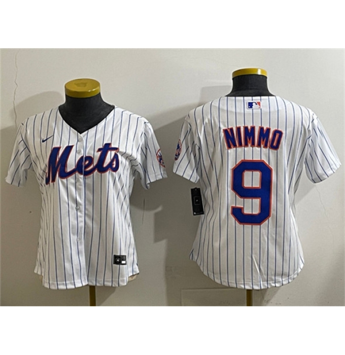 Youth New York Mets #9 Brandon Nimmo White Cool Base Stitched Baseball Jersey