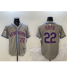 Men's New York Mets #22 Juan Soto Grey 2025 Spring Training Alternate Limited Stitched Baseball Jersey