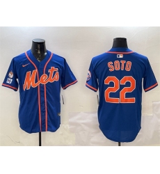 Men's New York Mets #22 Juan Soto Royal 2025 Spring Training Alternate Limited Stitched Baseball Jersey