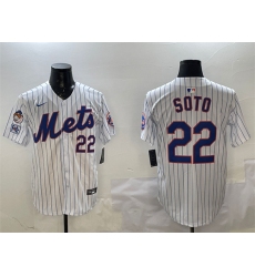 Men's New York Mets #22 Juan Soto White 2025 Spring Training Home Limited Stitched Baseball Jersey