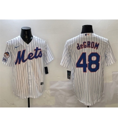 Men's New York Mets #48 Jacob DeGrom White 2025 Spring Training Cool Base Stitched Baseball Jersey