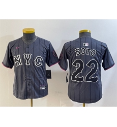 Youth New York Mets #22 Juan Soto Graphite 2024 City Connect Limited Stitched Baseball Jersey