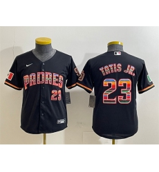 Youth San Diego Padres #23 Fernando Tatis Jr. Black Mexico Cool Base Stitched Baseball Jersey