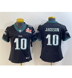 Women's Philadelphia Eagles #10 DeSean Jackson Black 2025 Super Bowl LIX Vapor Untouchable Limited Football Stitched Jersey(Run Small)