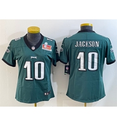 Women's Philadelphia Eagles #10 DeSean Jackson Green 2025 Super Bowl LIX Vapor Untouchable Limited Football Stitched Jersey(Run Small)