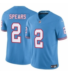 Men's Tennessee Titans #2 Tyjae Spears Blue 2024 F U S E Throwback Vapor Limited Stitched Football Jersey