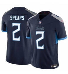 Men's Tennessee Titans #2 Tyjae Spears Navy 2024 F U S E Vapor Limited Stitched Football Jersey