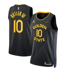 Men's Golden State Warriors #10 Jimmy Bulter III Black 2025 Statement Edition Stitched Basketball Jersey