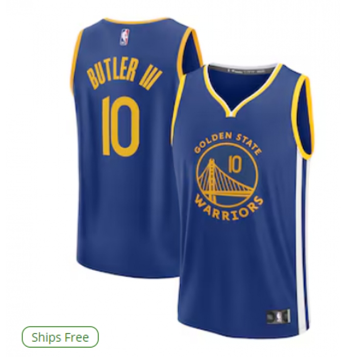 Men's Golden State Warriors #10 Jimmy Butler III Fanatics Royal Fast Break Replica Player Jersey