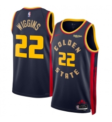 Men's Golden State Warriors #22 Andrew Wiggins Navy 2024-25 City Edition Stitched Basketball Jersey