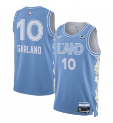 Men's Cleveland Cavaliers #10 Darius Garland Light Blue 2024-25 City Edition Stitched Jersey